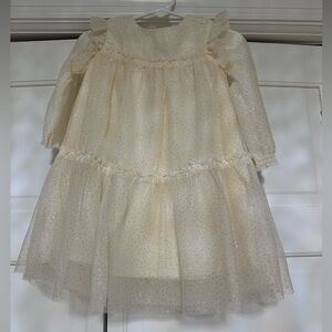 Carter's Ivory Tulle Dress with Gold Sparkle Dots